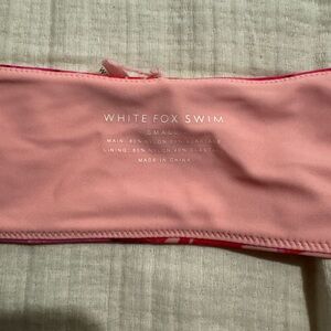 White Fox Boutique Pink Strapless Swim Top (Tie Around)
